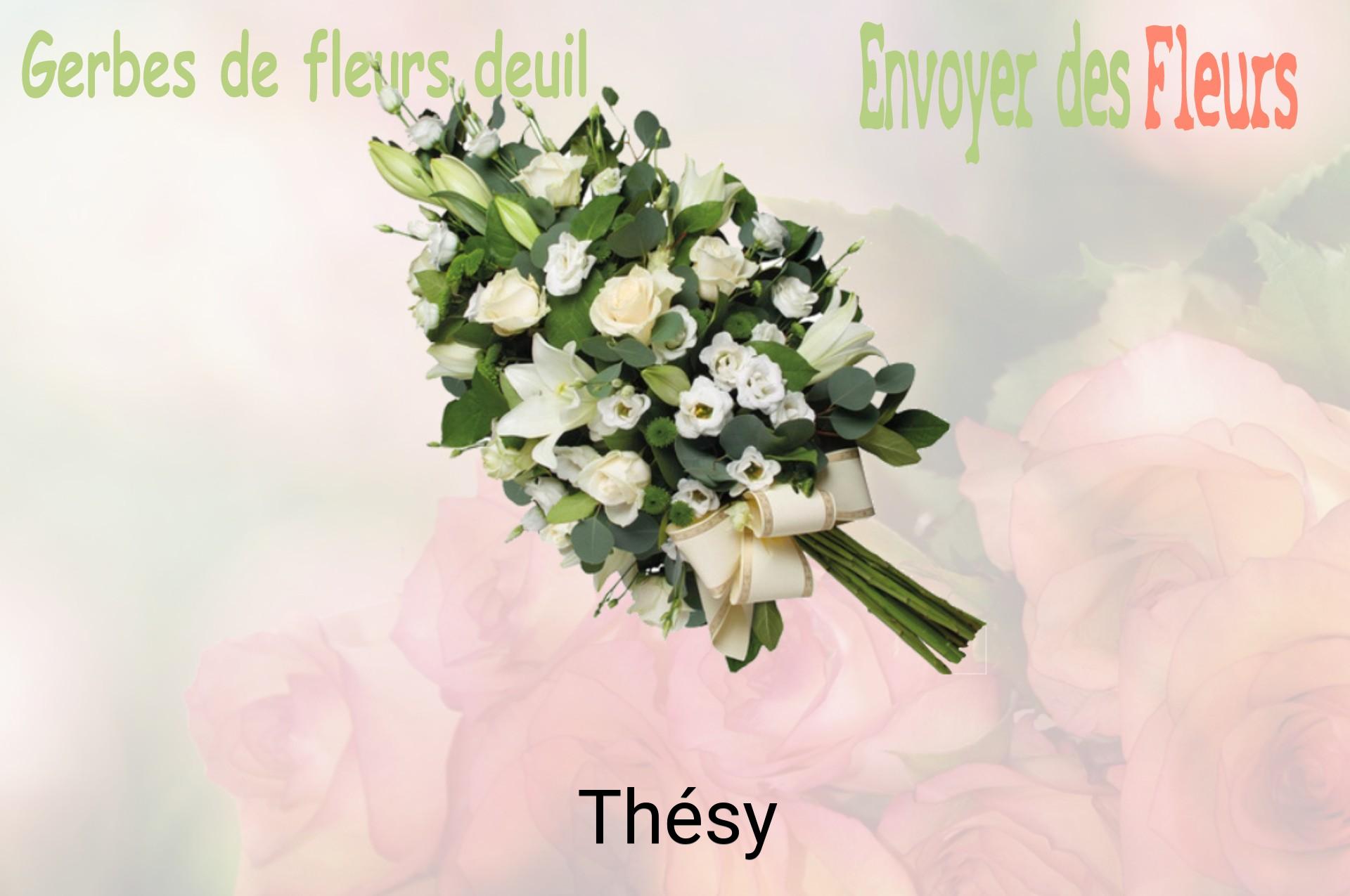 Gerbe de fleurs de deuil livrée à Thésy